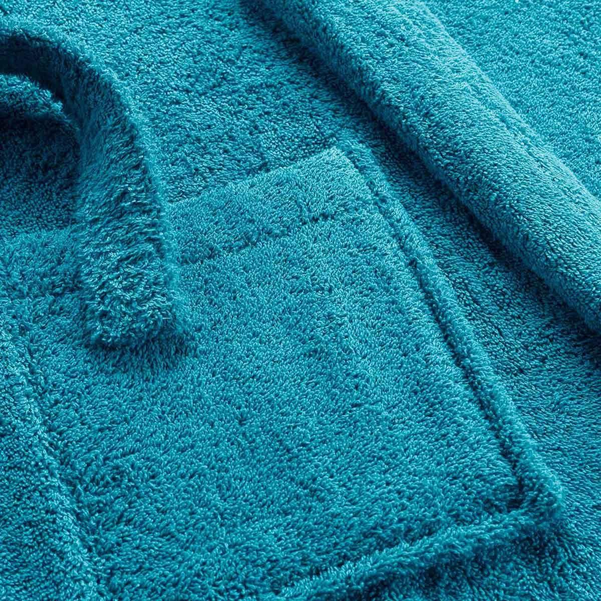 Voir la diapositive 3 : Douceur d'Intérieur Peignoir col châle en coton  tendresse  bleu paon