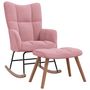 Voir la diapositive 2 : VIDAXL Chaise a bascule avec repose-pied Rose Velours