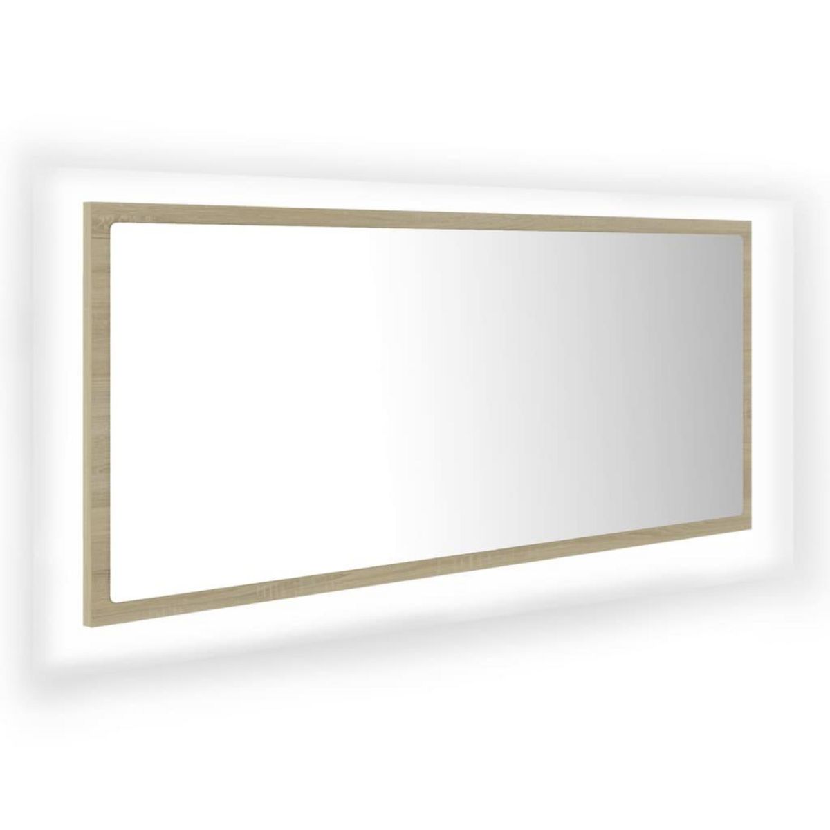 VIDAXL Miroir LED de salle de bain Chene sonoma 100x8,5x37cm Acrylique