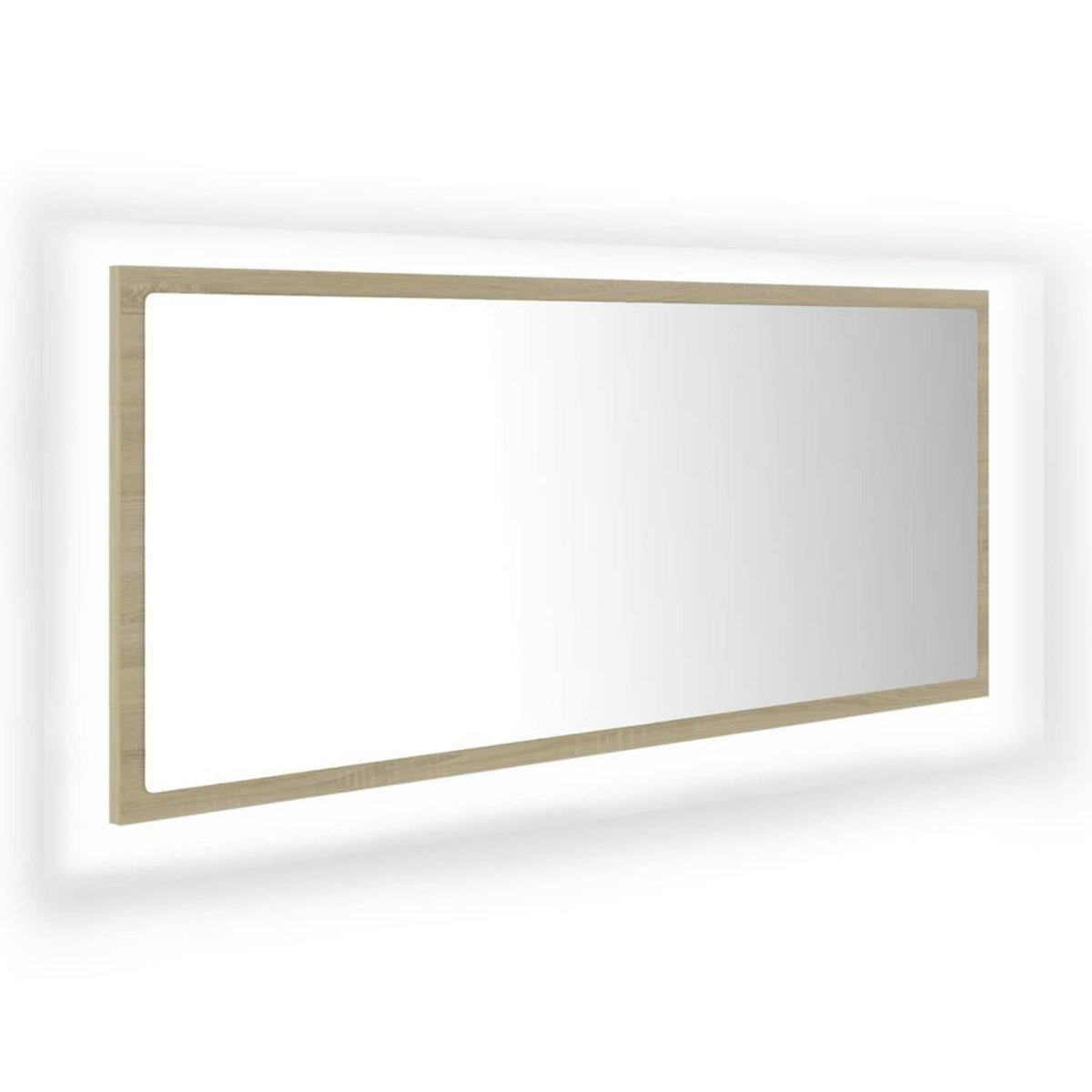 VIDAXL Miroir LED de salle de bain Chene sonoma 100x8,5x37cm Acrylique
