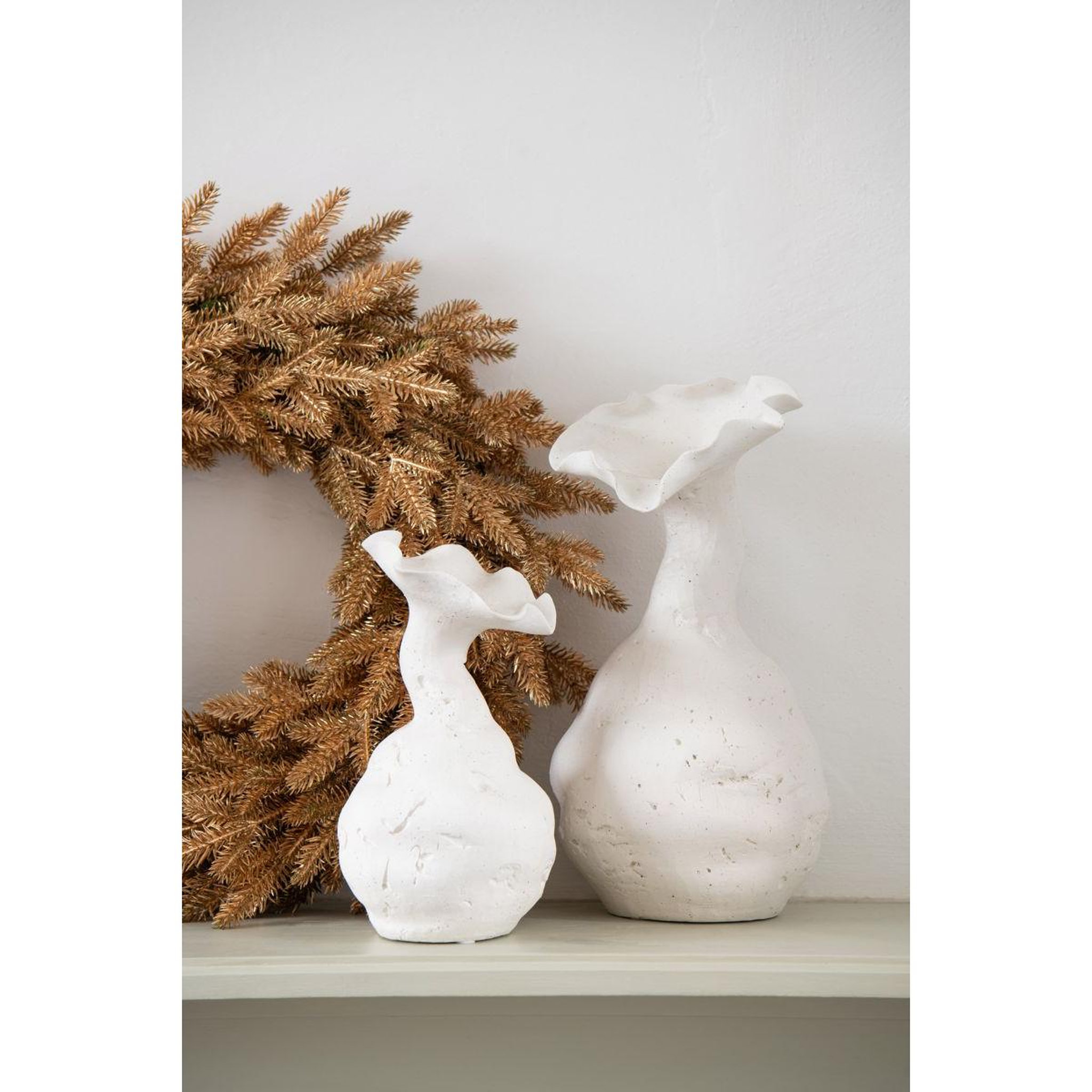 Voir la diapositive 3 : J-LINE Couronne de noël  joaquin  40cm doré