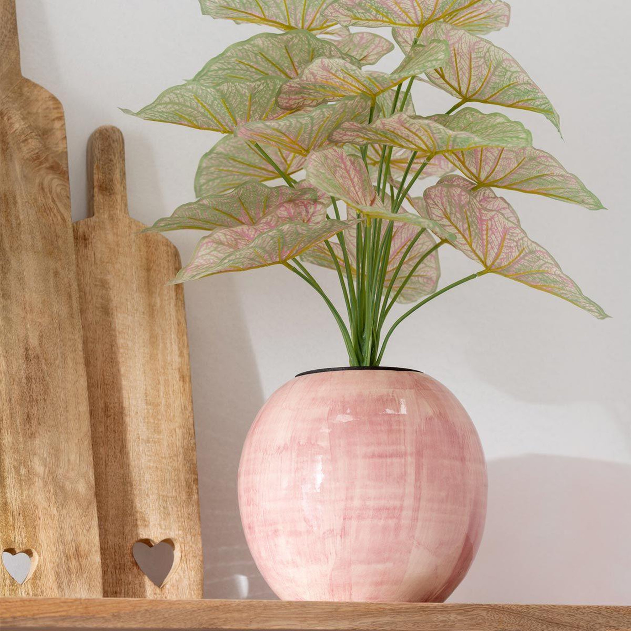 Voir la diapositive 3 : J-LINE Cache-pot en céramique  pinky perfect  24cm rose