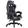Voir la diapositive 1 : VIDAXL Fauteuil de jeux video avec repose-pied Gris et noir Similicuir