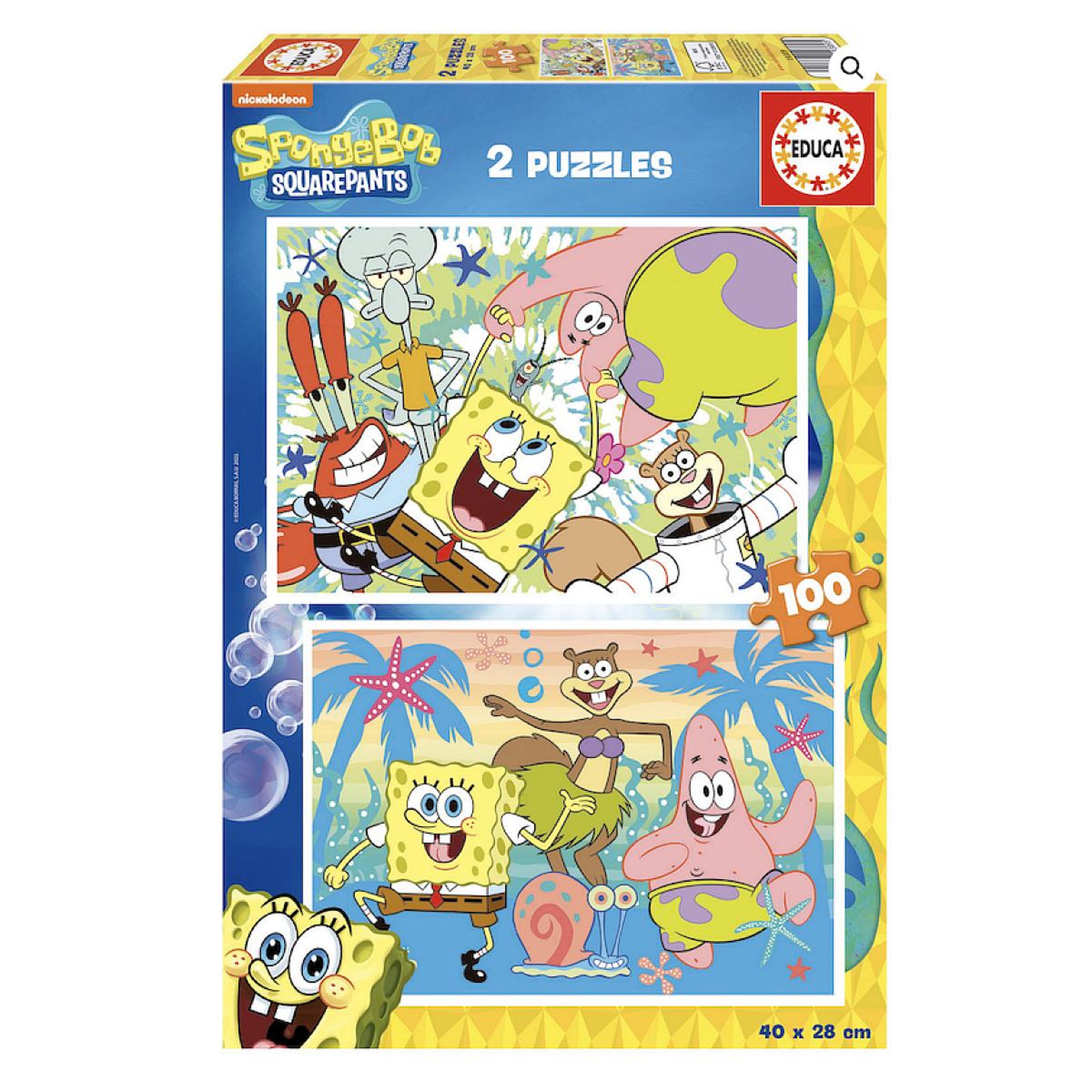 EDUCA 2 puzzles 100 pieces bob l eponge