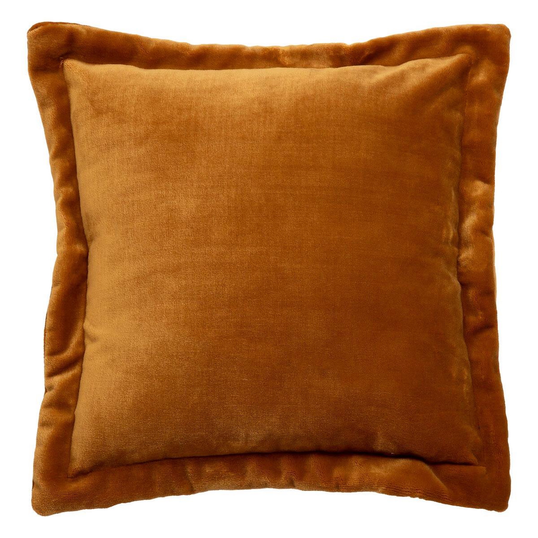 ATMOSPHERA Coussin déco flanelle  cuddly  53x53cm jaune cumin