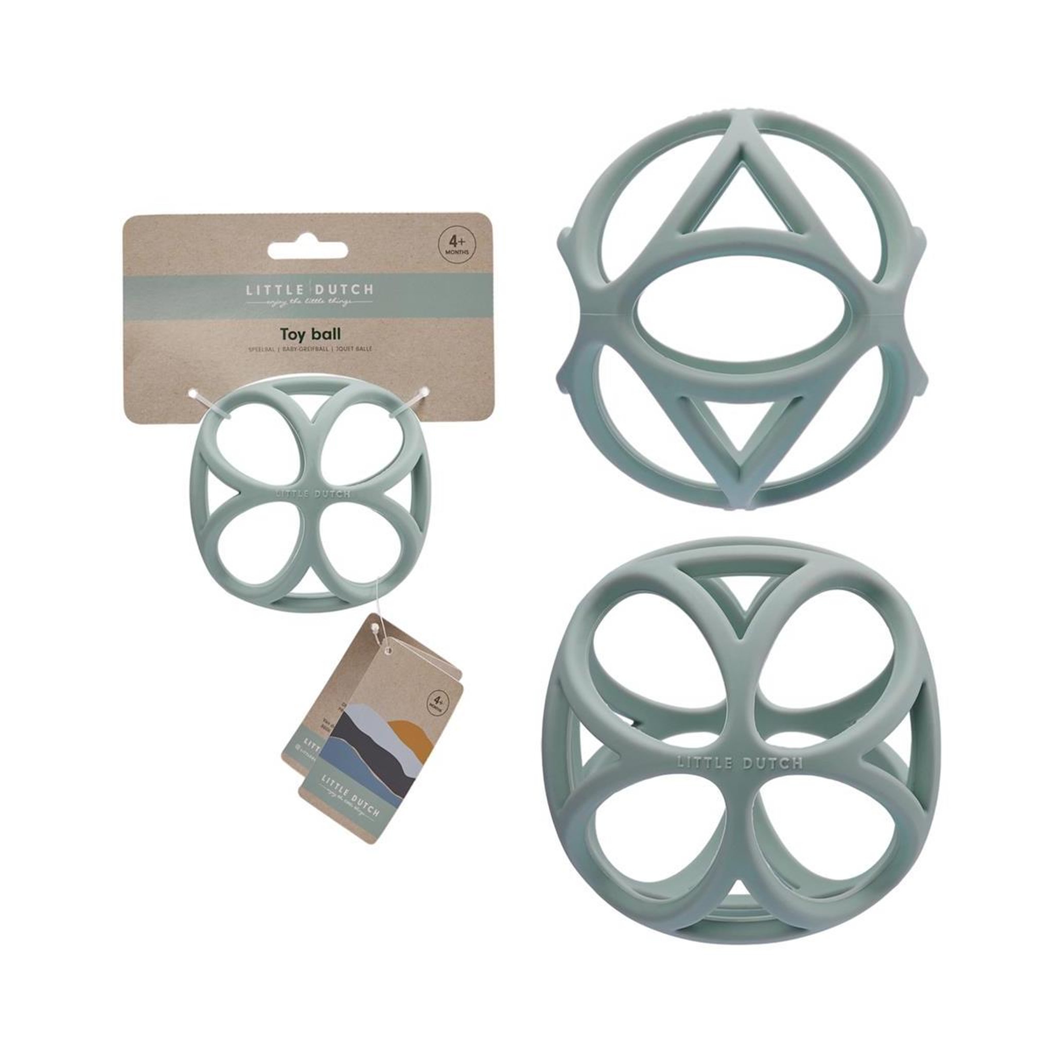Voir la diapositive 2 : LITTLE DUTCH Balle sensorielle Bleu en silicone