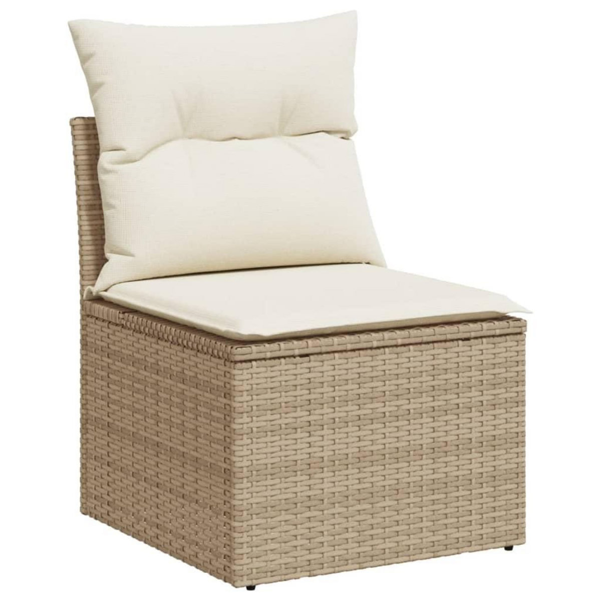 VIDAXL Salon de jardin 11 pcs avec coussins beige resine tressee