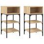 Voir la diapositive 2 : VIDAXL Tables de chevet 2 pcs chêne sonoma 35x34,5x70 cm