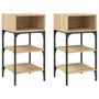 Voir la diapositive 2 : VIDAXL Tables de chevet 2 pcs chêne sonoma 35x34,5x70 cm