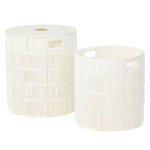 Paris Prix Lot de 2 Paniers de Rangement  Ryan  46cm Blanc