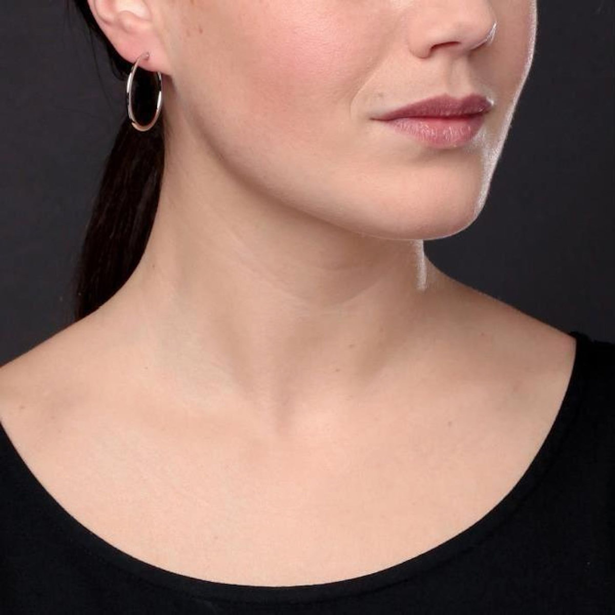 L'ATELIER D'AZUR Boucles d'Oreilles Créoles Or Blanc - Femme