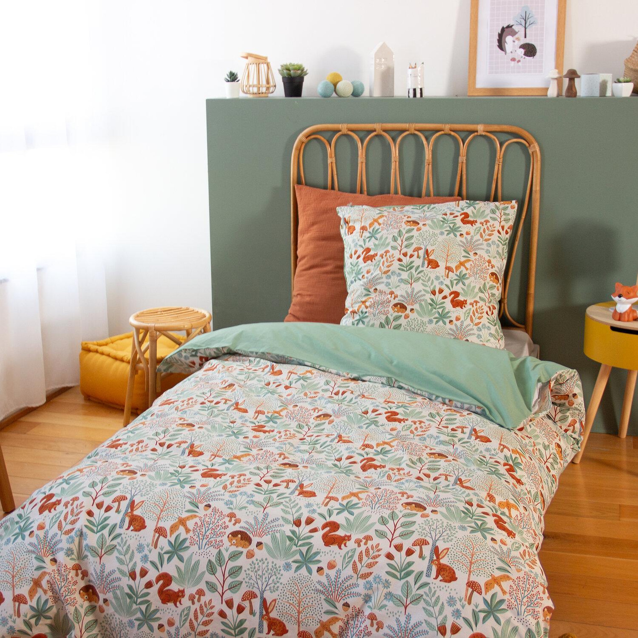 Voir la diapositive 3 : Home collection Parure housse de couette 2pcs 140x200 100% coton 57 fils - pierrot