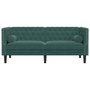 Voir la diapositive 4 : VIDAXL Canape Chesterfield avec traversins 2 places vert fonce velours
