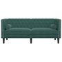 Voir la diapositive 4 : VIDAXL Canape Chesterfield avec traversins 2 places vert fonce velours