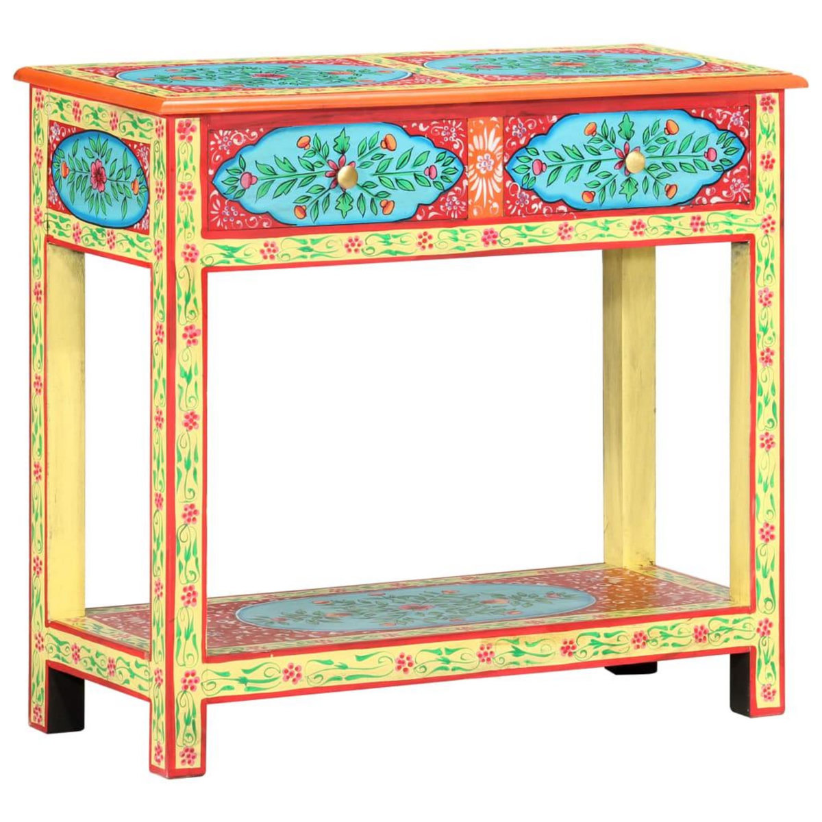 VIDAXL Table console peinte a la main 80x35x75 cm Bois de manguier