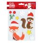  Stickers gel Noël pour fenêtre - Animaux de Noël