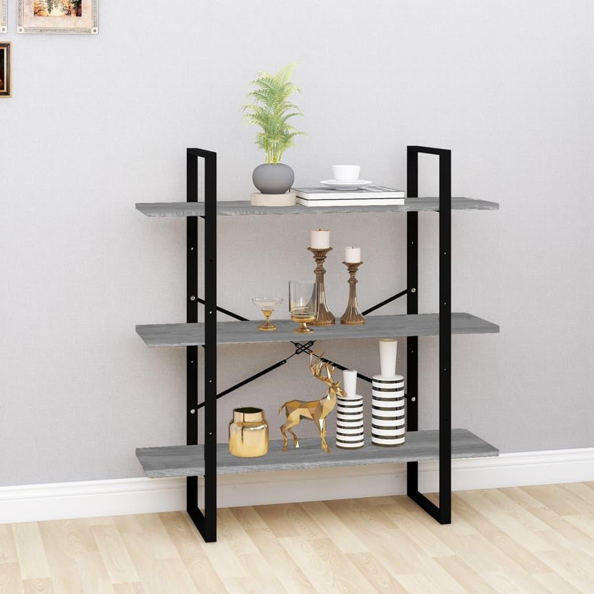 Voir la diapositive 1 : VIDAXL Bibliotheque Sonoma gris 100x30x105 cm Bois d'ingenierie