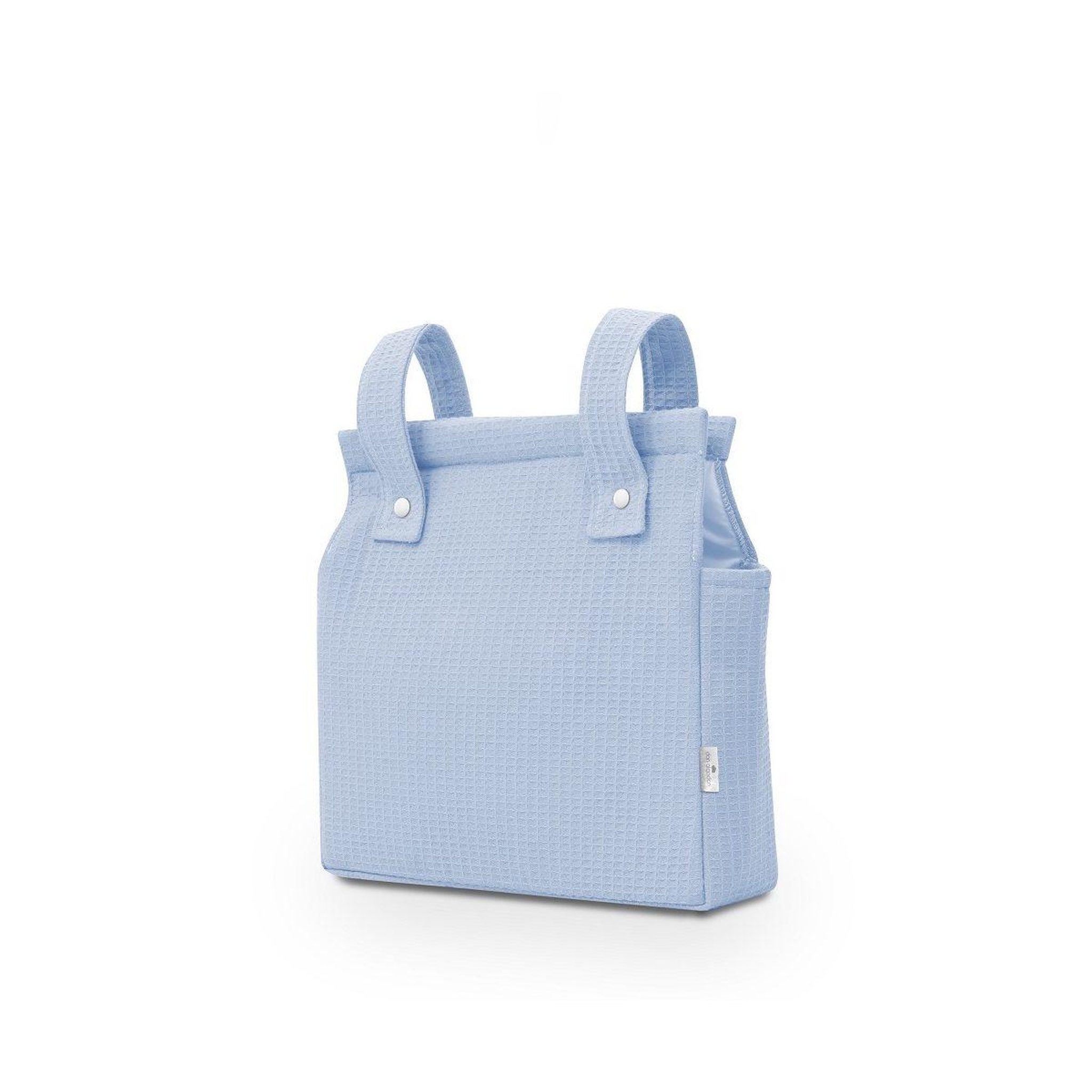 INTERBABY Sac de poussette  - coton nid d'abeille - bleu - se suspend au guidon