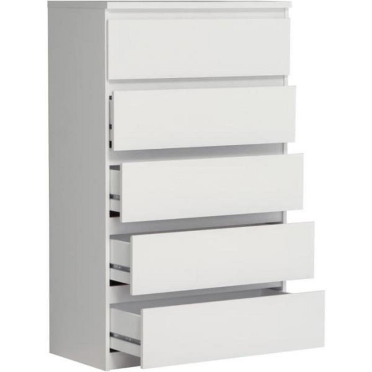 MARKET24 Commode CHELSEA 5 tiroirs - 77,2 cm - Décor blanc mat