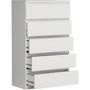 Voir la diapositive 5 : MARKET24 Commode CHELSEA 5 tiroirs - 77,2 cm - Décor blanc mat