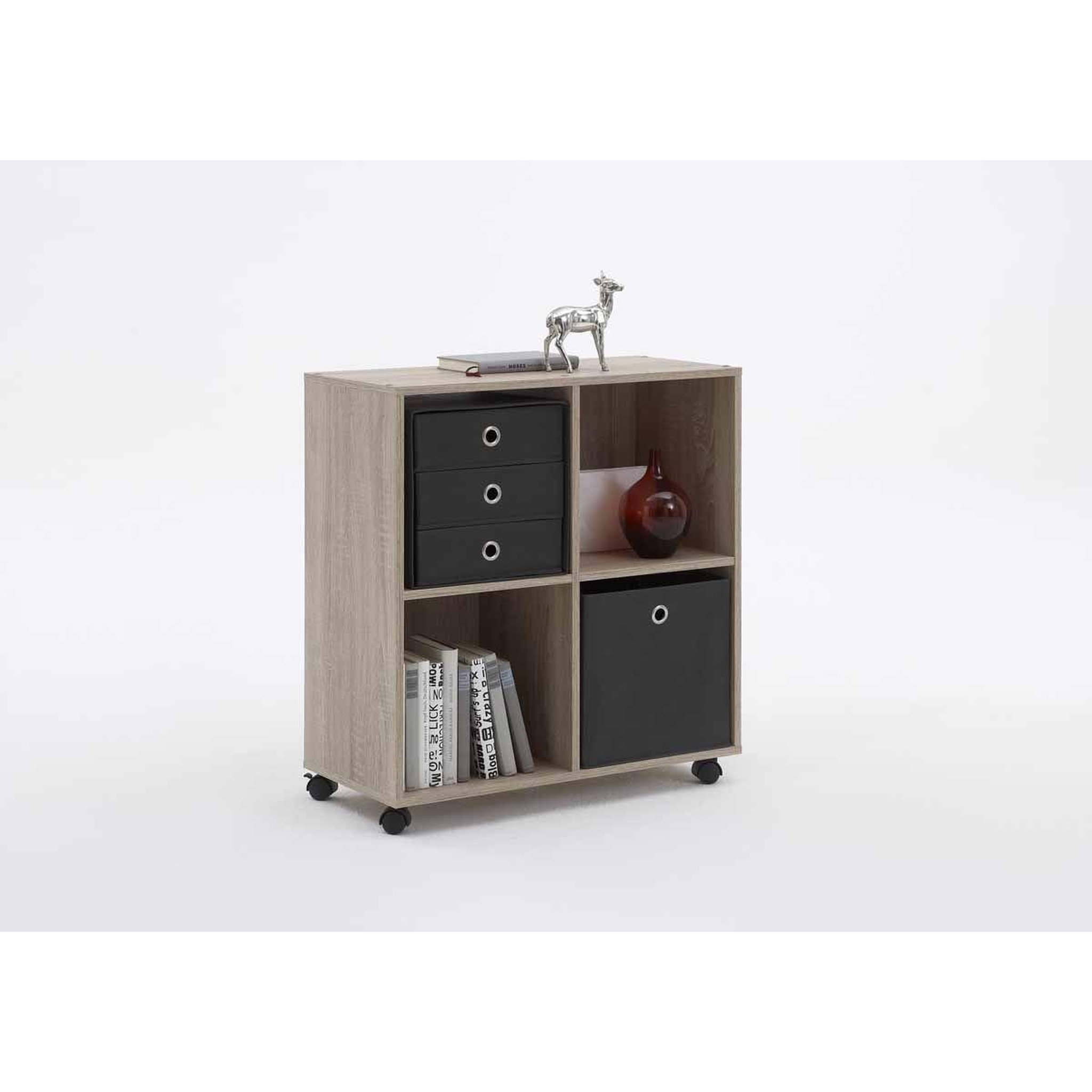 Voir la diapositive 2 : Paris Prix Étagère 4 cases design  timpa  78cm naturel