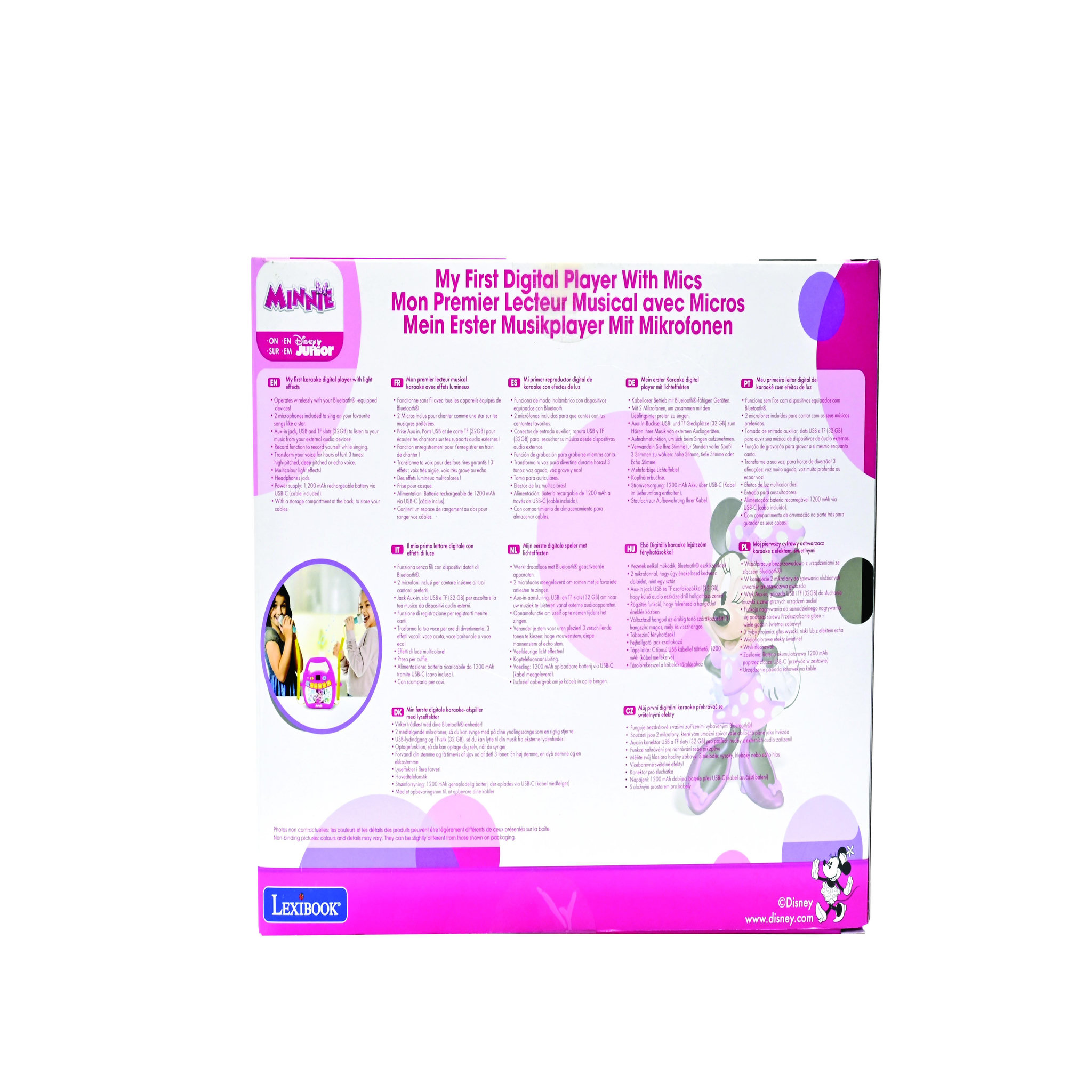 Voir la diapositive 6 : Lexibook Enceinte Bluetooth Minnie Mouse avec Micros