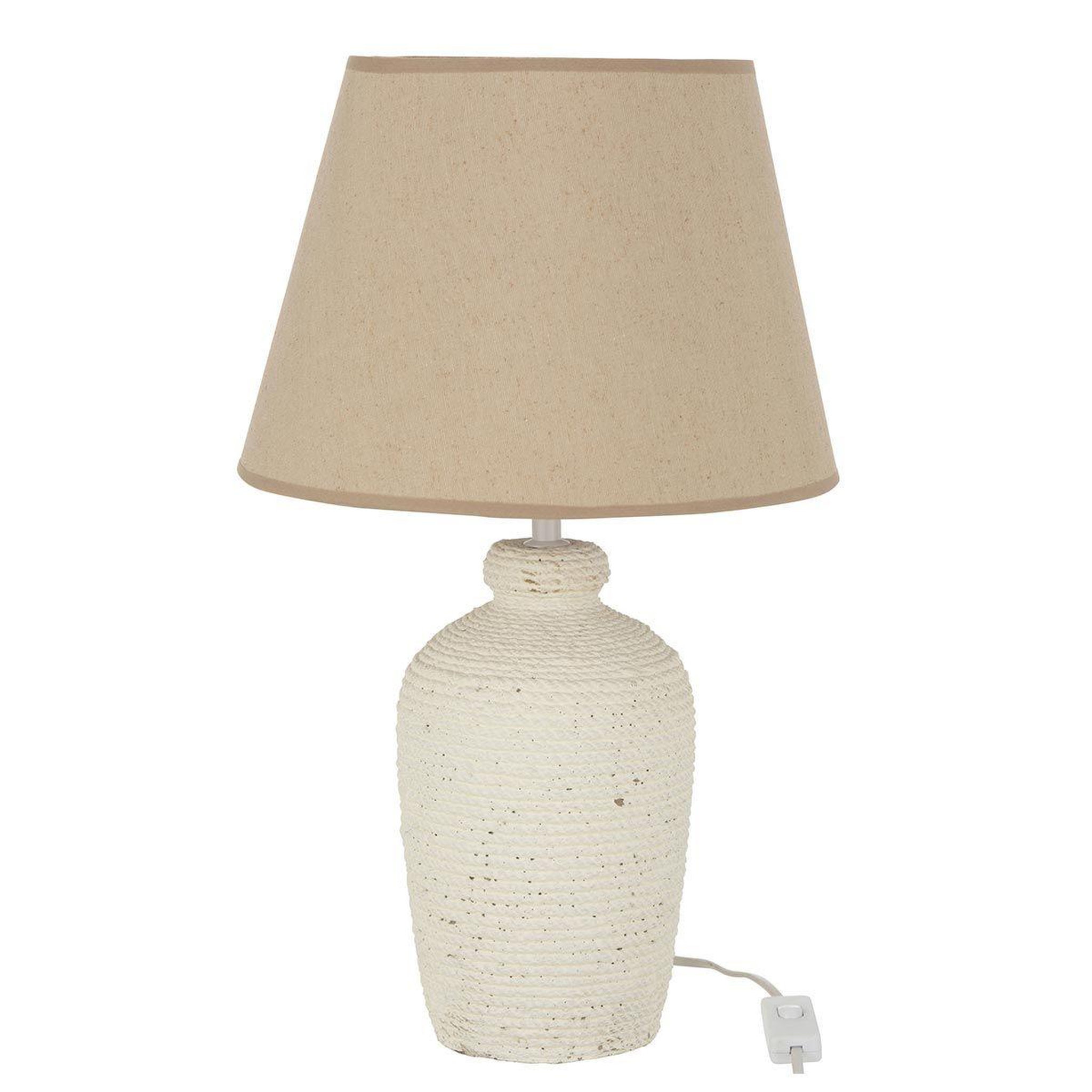 Voir la diapositive 1 : J-LINE Lampe à Poser en Ciment  Esmée  48cm Blanc
