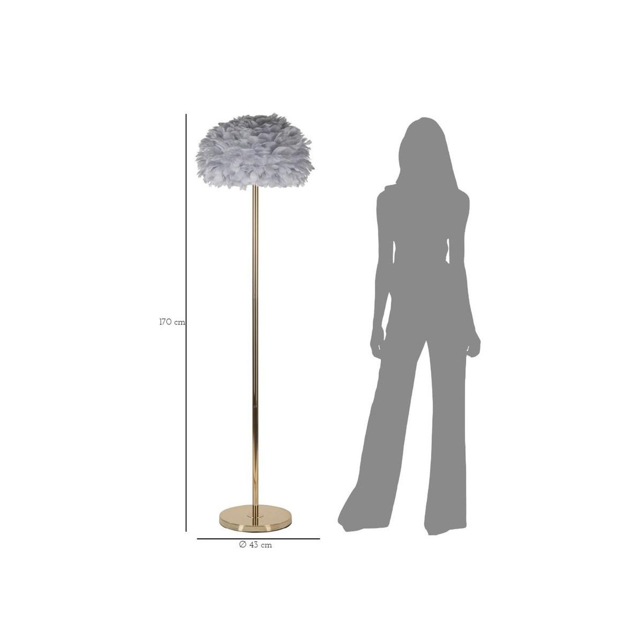 Voir la diapositive 6 : Paris Prix Lampadaire imitation plume  slim  170cm or & gris