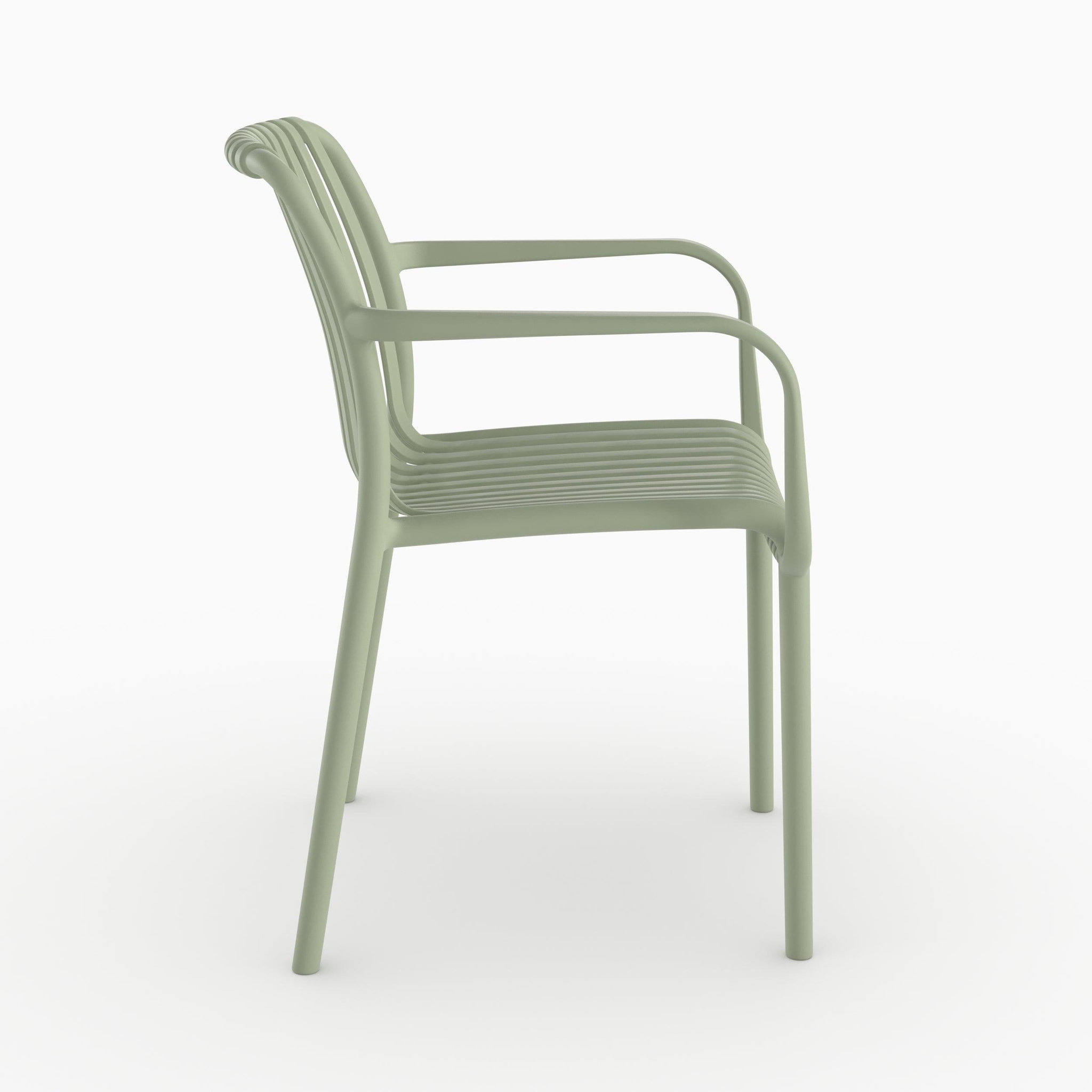 Voir la diapositive 6 : MAISON PAVANE Lot de 2 chaises de jardin empilables en plastique vert pastel-ivy