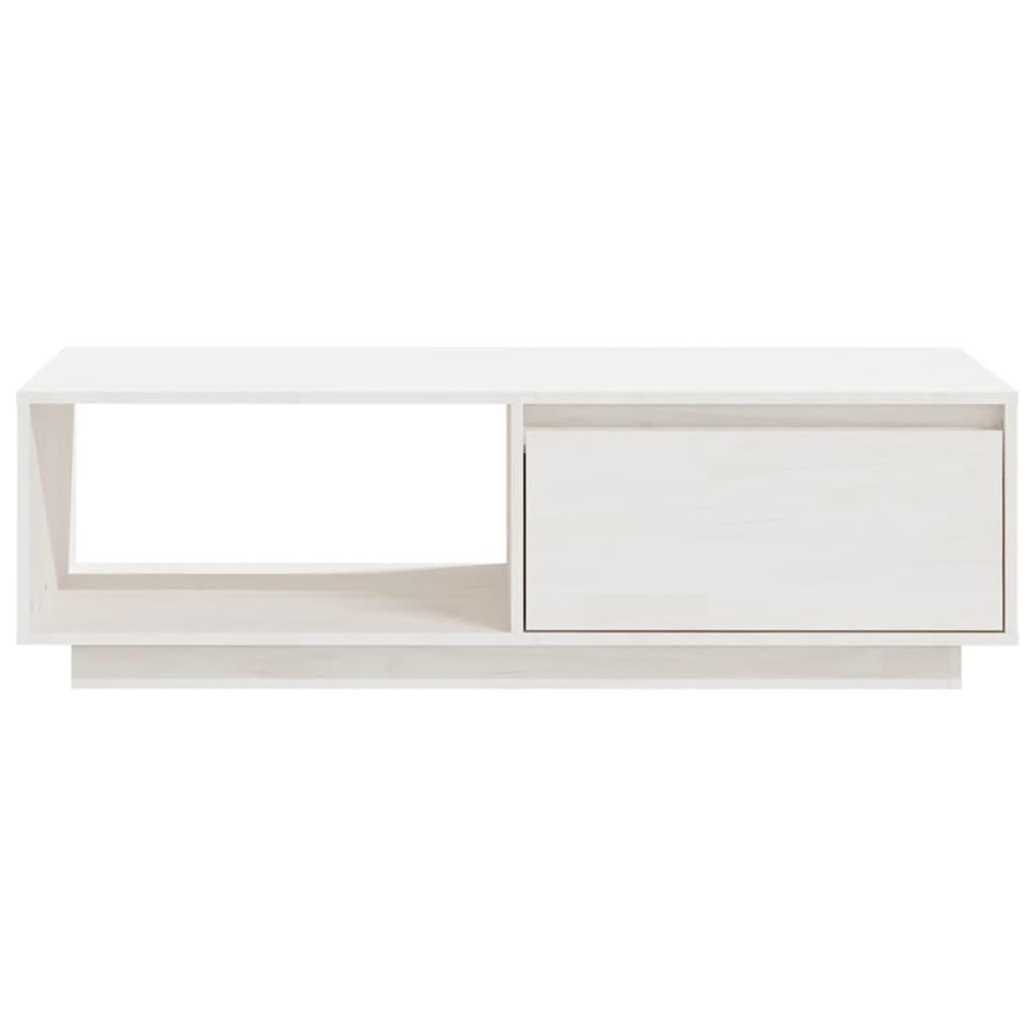 Voir la diapositive 5 : VIDAXL Table basse blanc 110x50x33,5 cm bois de pin massif