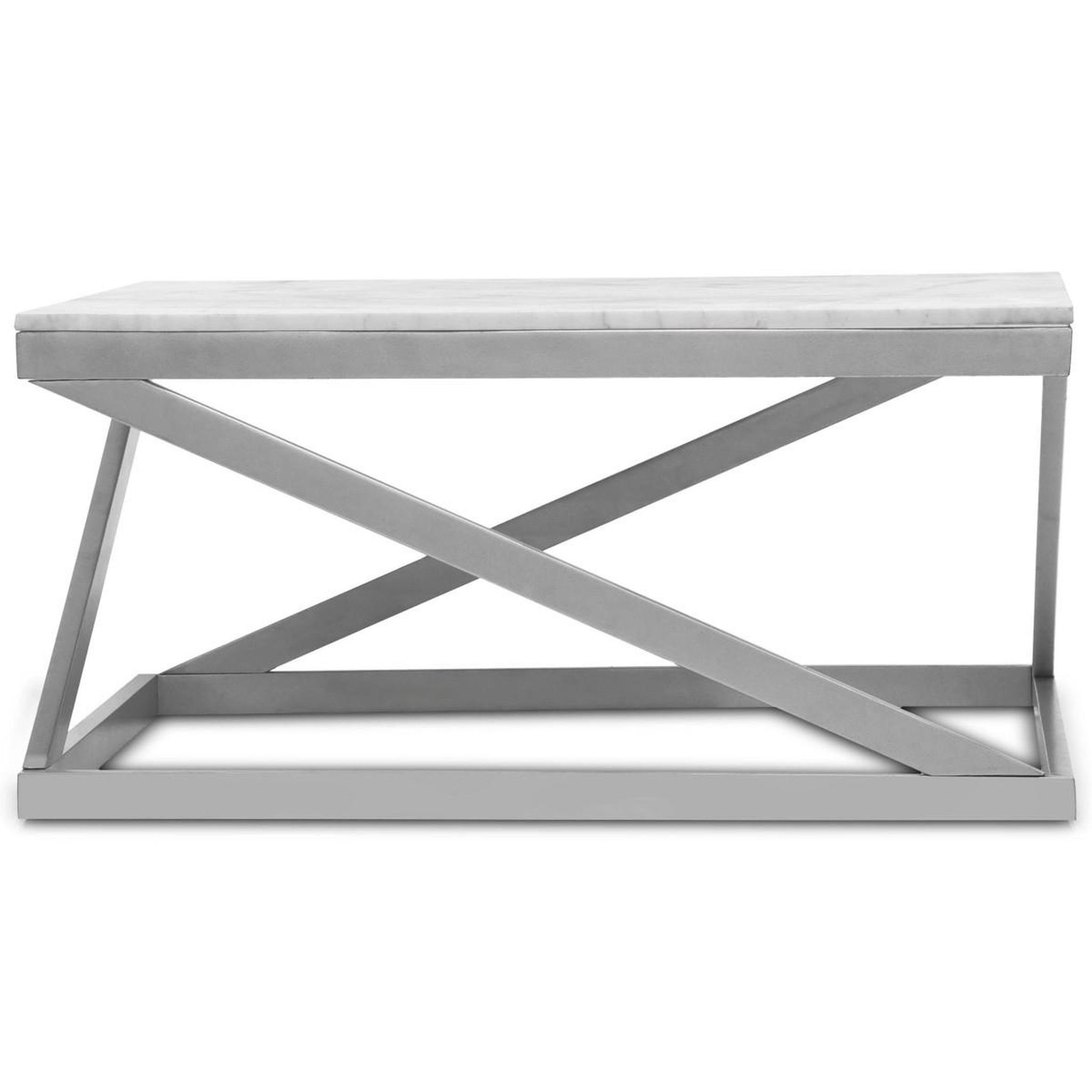 Voir la diapositive 2 : Paris Prix Table basse design  palamo  86cm argent & blanc