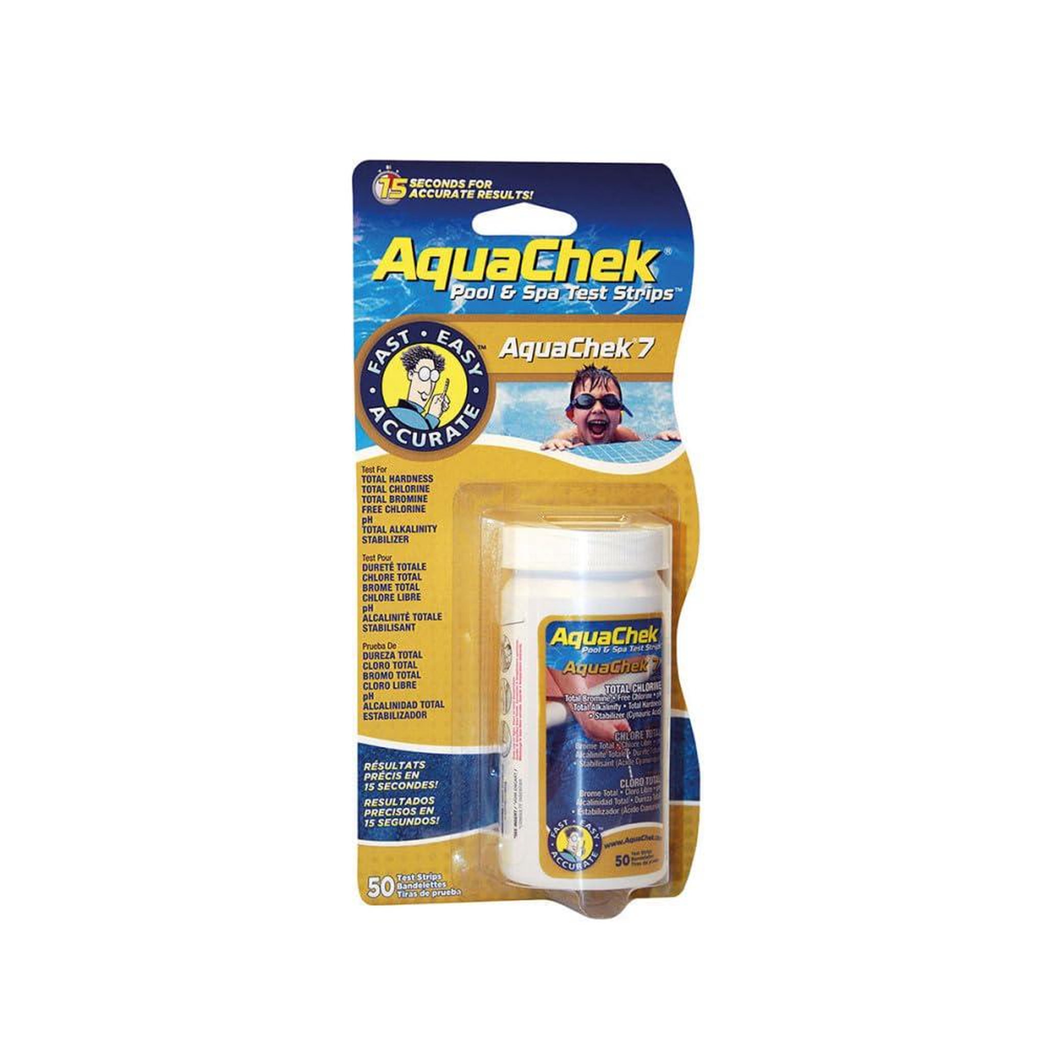 Voir la diapositive 3 : Aquachek 50 bandelettes d'analyse de l'eau 7 fonctions - 541752aeu