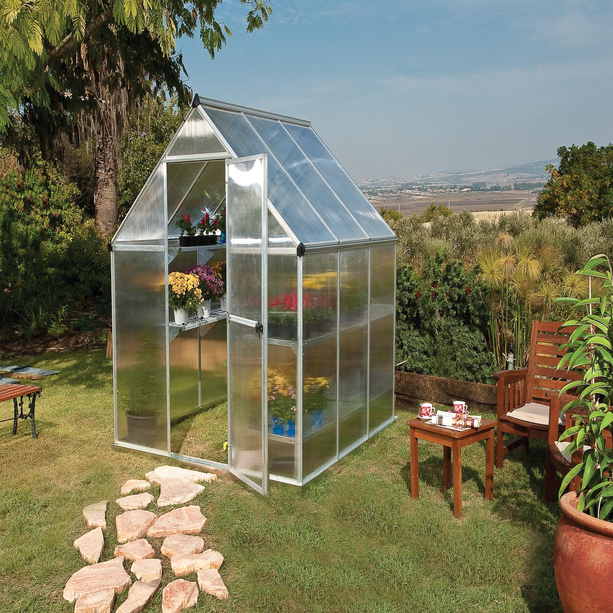 Voir la diapositive 1 : Canopia by PALRAM Serre de jardin - Polycarbonate - 3,4m² - MYTHOS