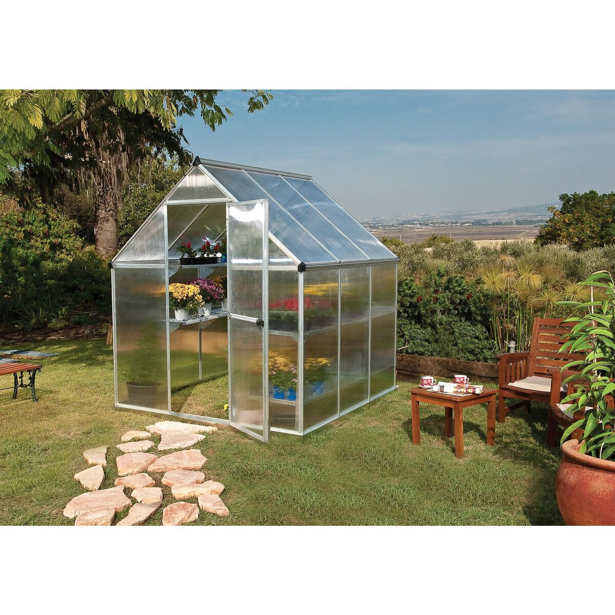 Canopia by PALRAM Serre de jardin - Polycarbonate - 3,4m² - MYTHOS