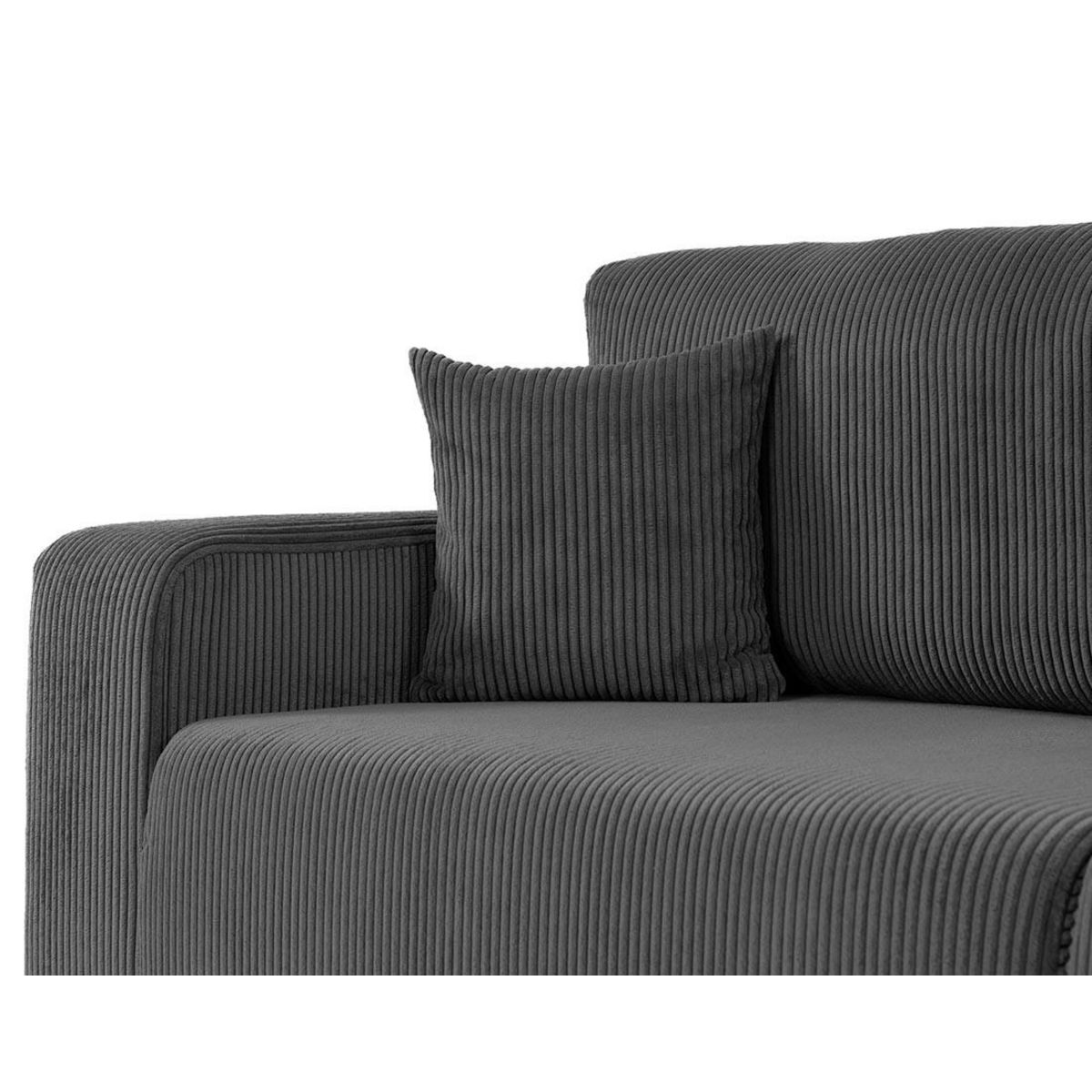 BEST MOBILIER Artemisa - canapé droit 3 places convertible avec coffre en velours côtelé