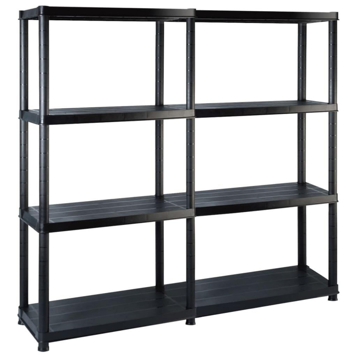 VIDAXL Etagere de rangement a 4 niveaux Noir 122x30,5x130 cm Plastique