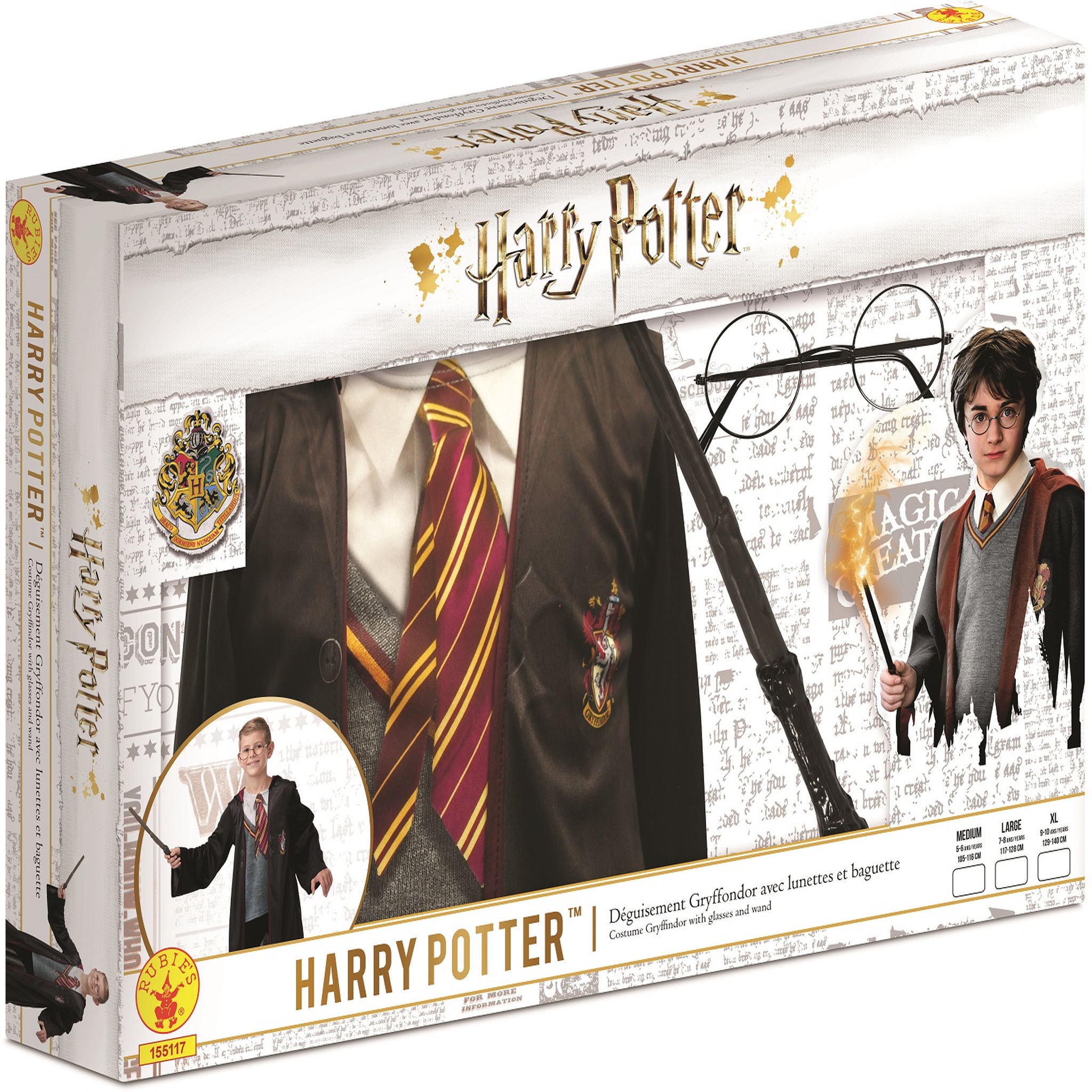 Voir la diapositive 2 : RUBIES Déguisement Harry Potter + accessoires taille 7/8 ans
