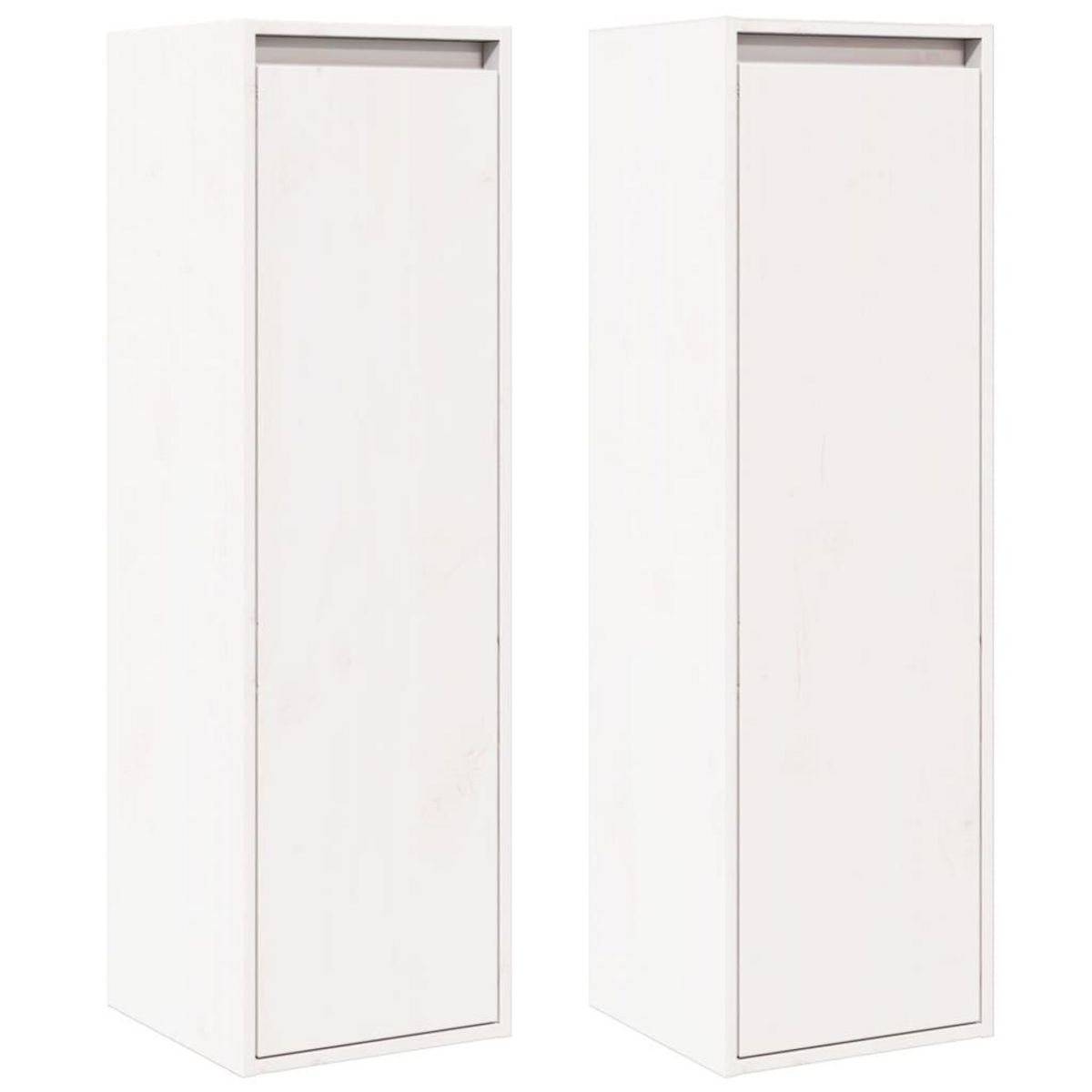 VIDAXL Armoires murales 2 pcs Blanc 30x30x100 cm Bois de pin massif
