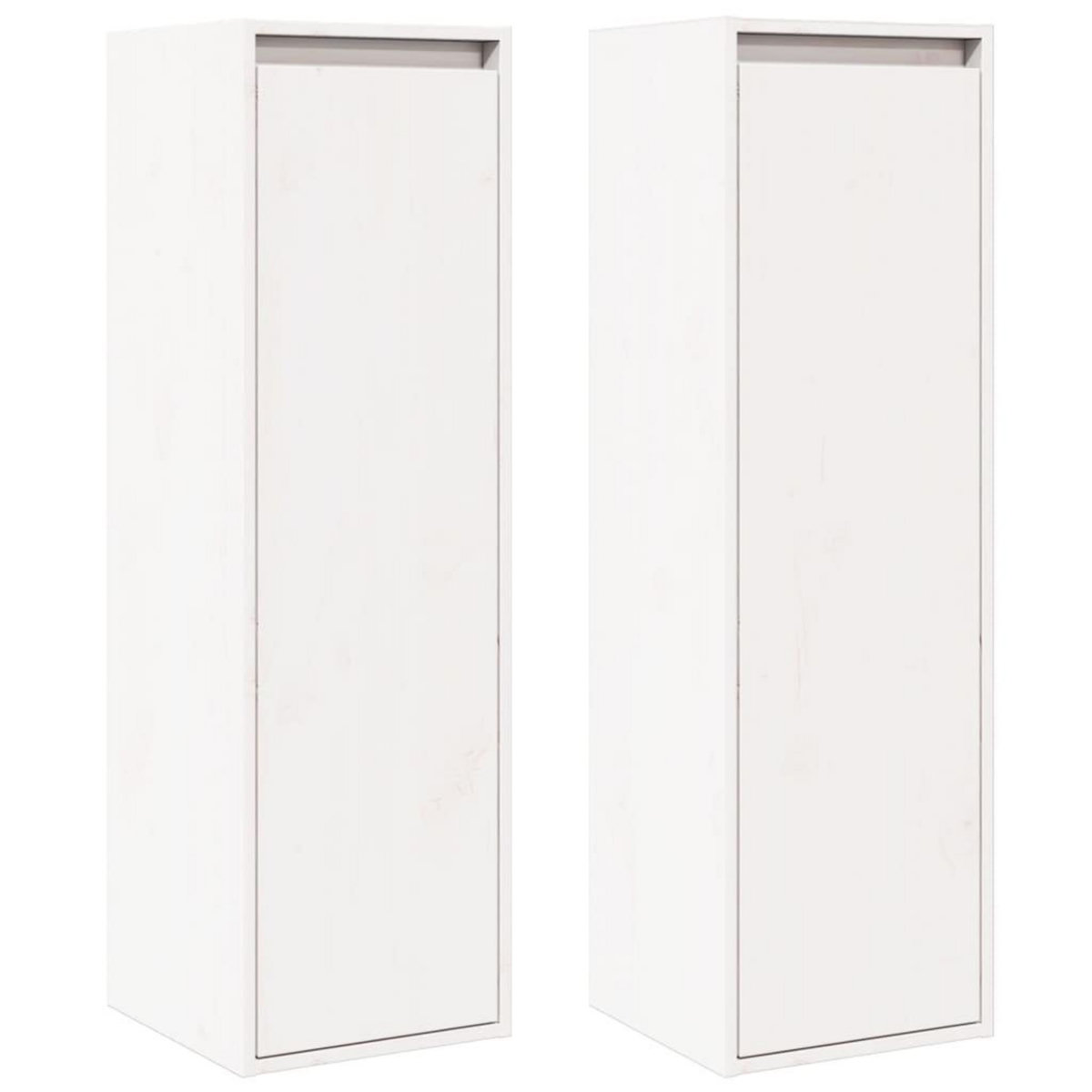VIDAXL Armoires murales 2 pcs Blanc 30x30x100 cm Bois de pin massif