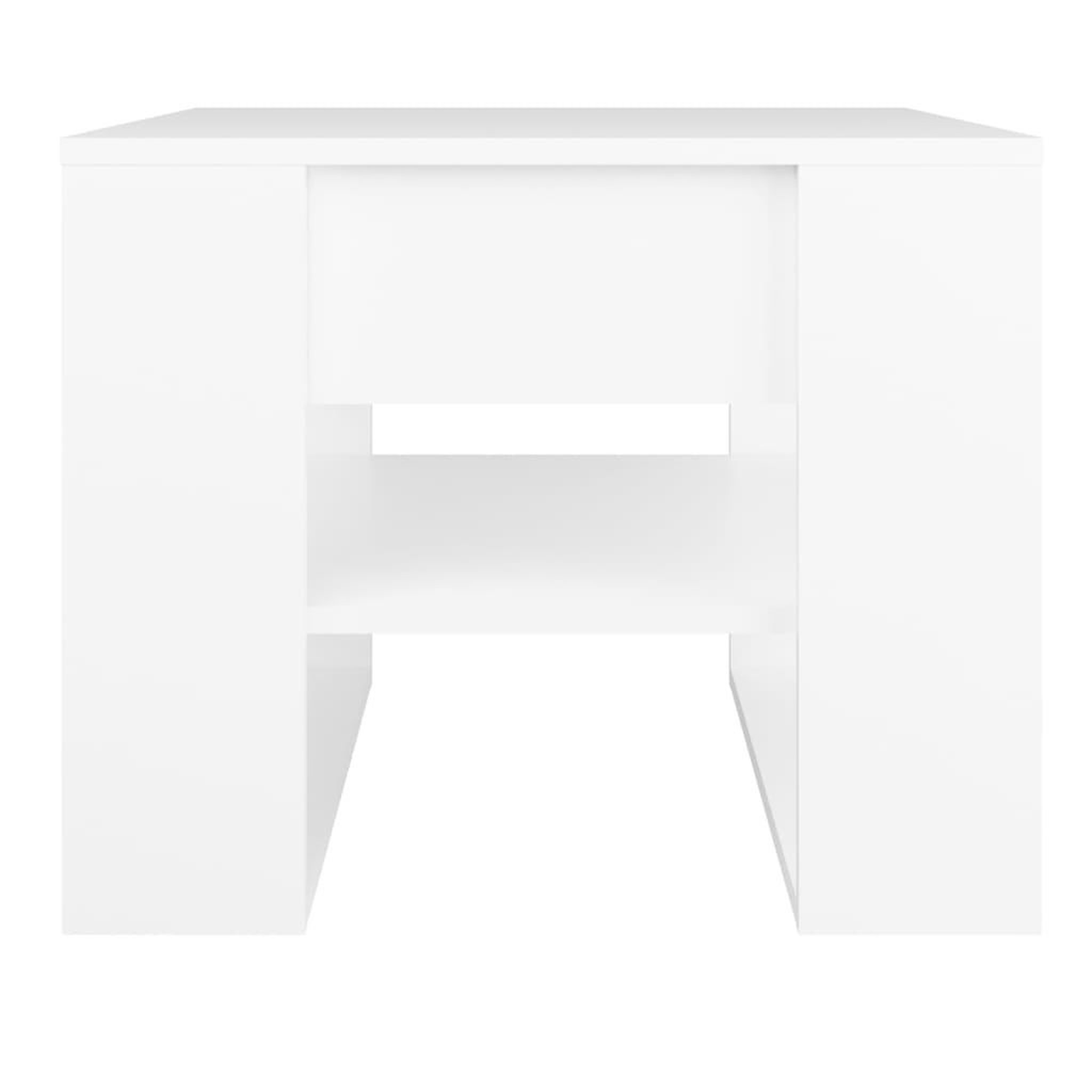 Voir la diapositive 3 : VIDAXL Table basse blanc 55,5x55x45 cm bois d'ingenierie