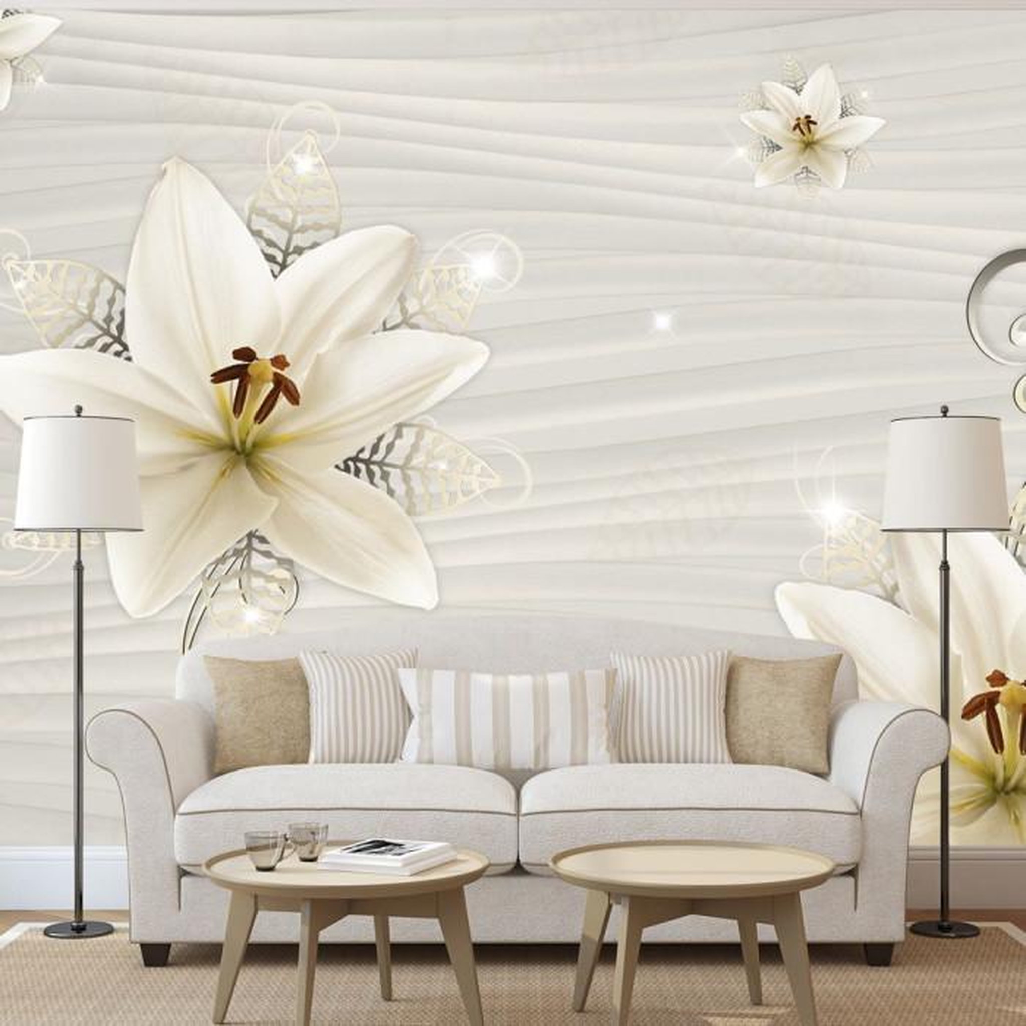 Paris Prix Papier Peint  Creamy Illusion. Coloris disponibles : Multicolore