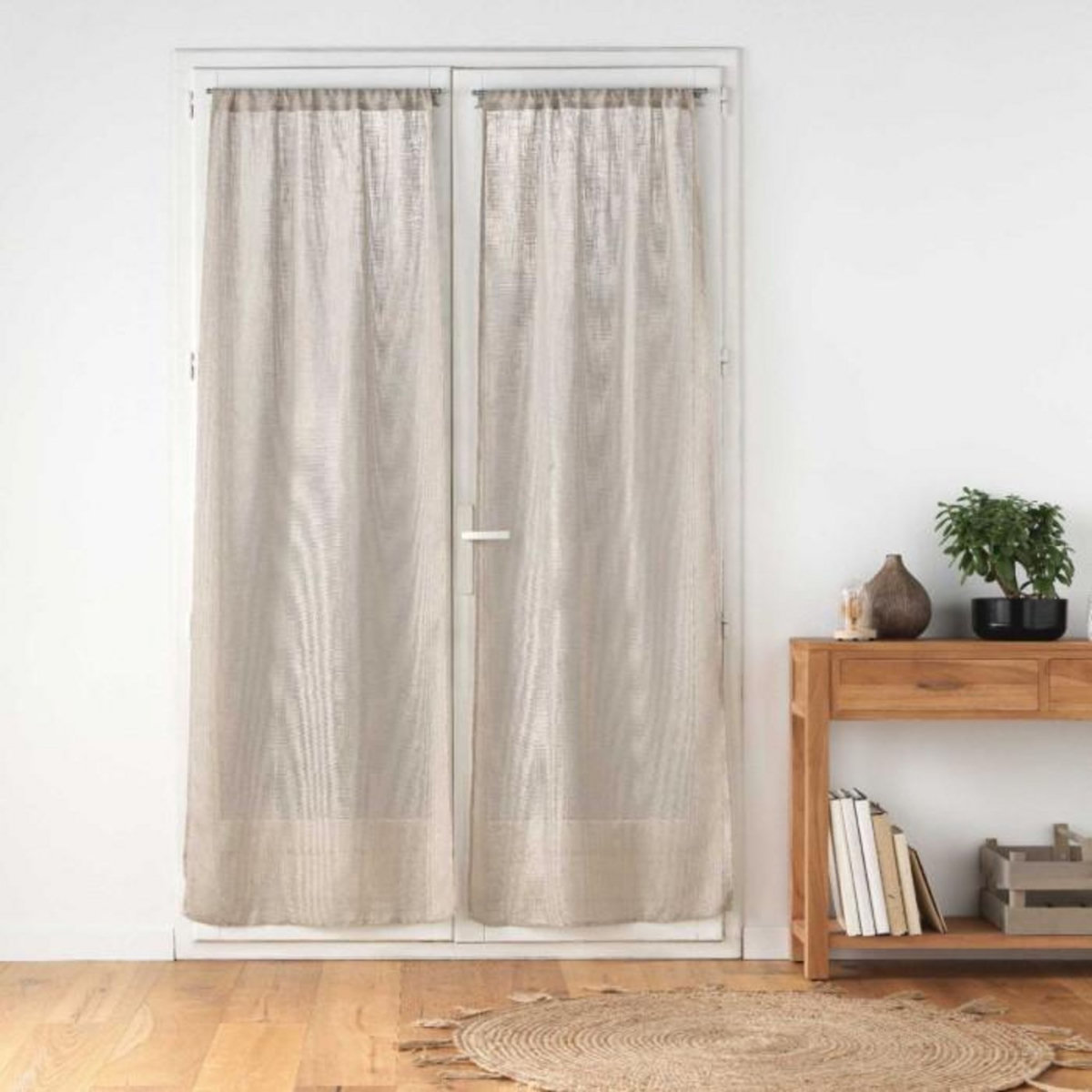 Paris Prix Paire de Voilages Passe-Tringle  Haltona  70x200cm Noisette