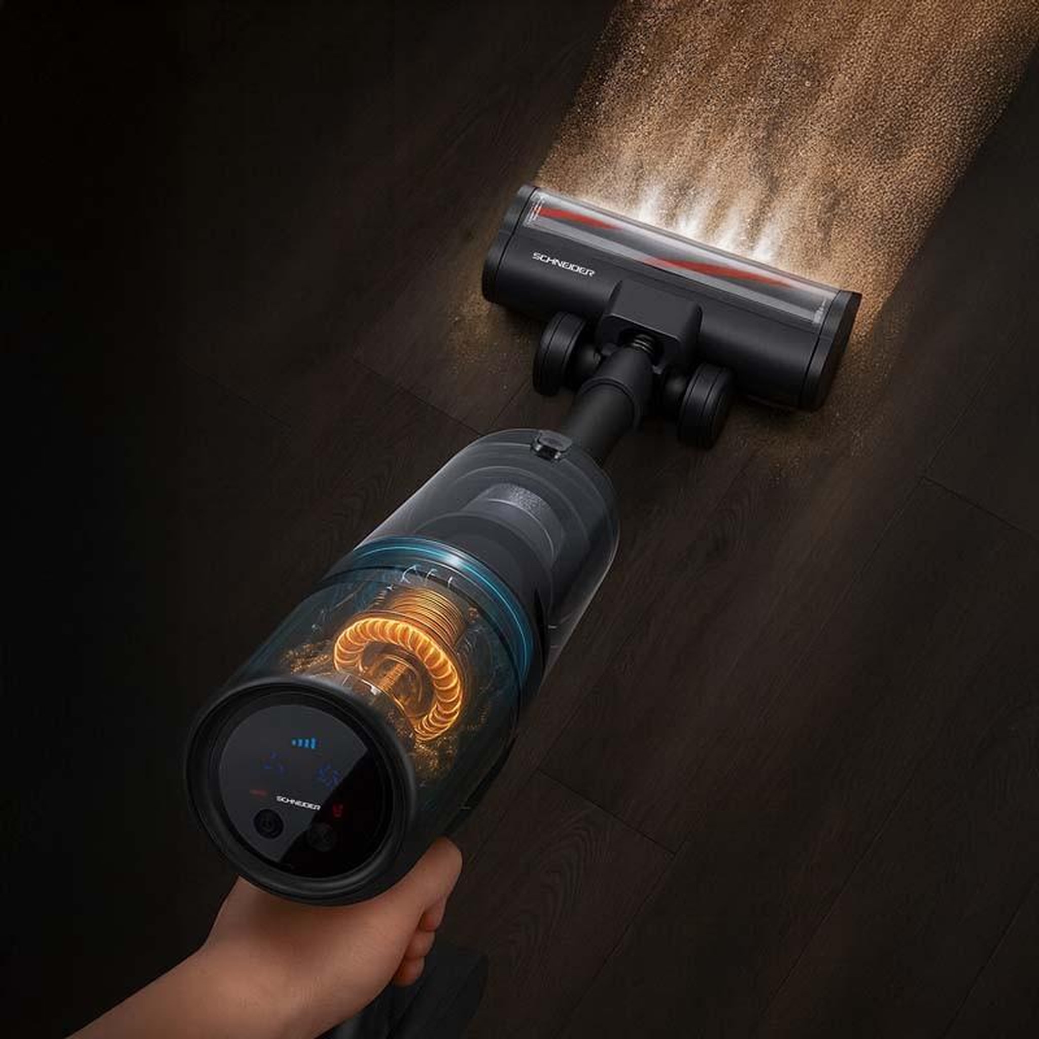 Voir la diapositive 4 : SCHNEIDER Schneider - sch v20 - noir - aspirateur balai sans fil led - 140w - filtration hepa
