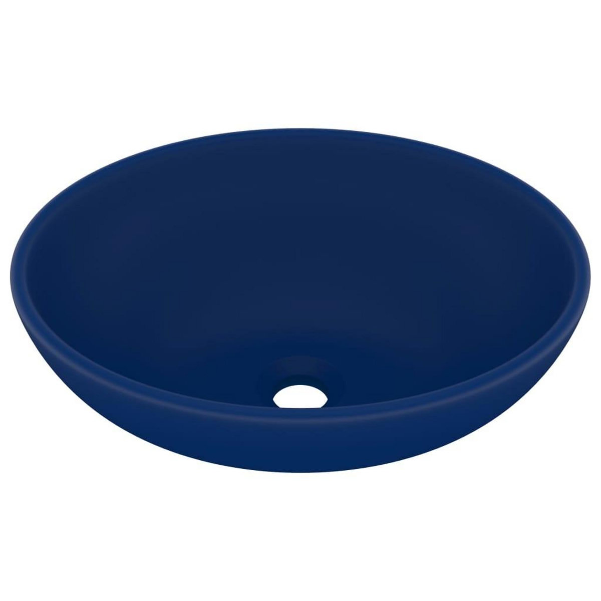 VIDAXL Lavabo ovale de luxe Bleu fonce mat 40x33 cm Ceramique