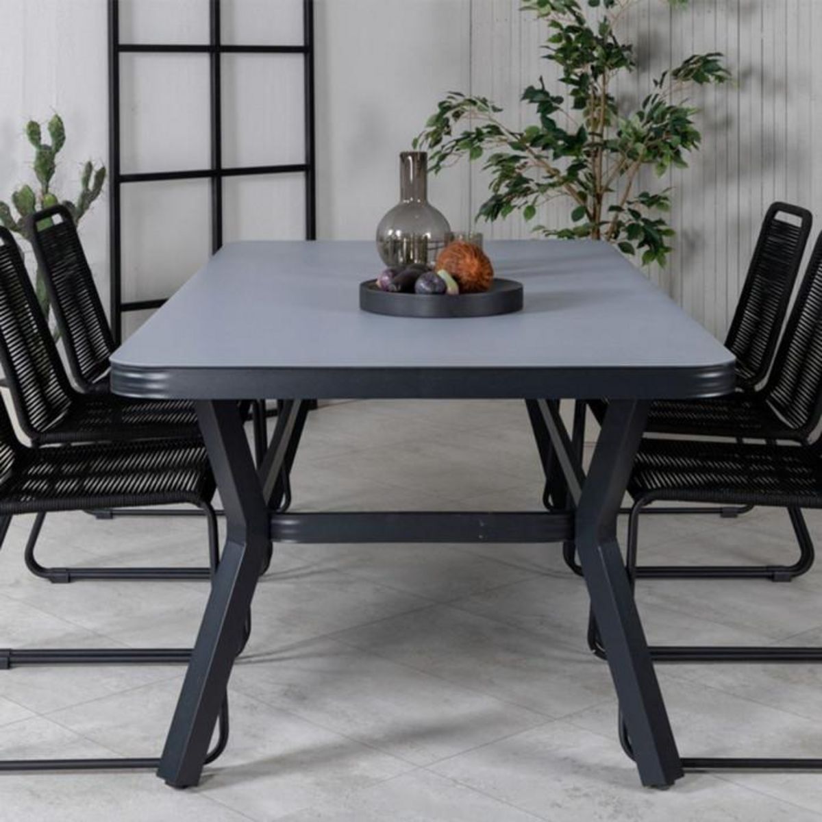 Paris Prix Table de Jardin  Virya  200cm Noir & Gris