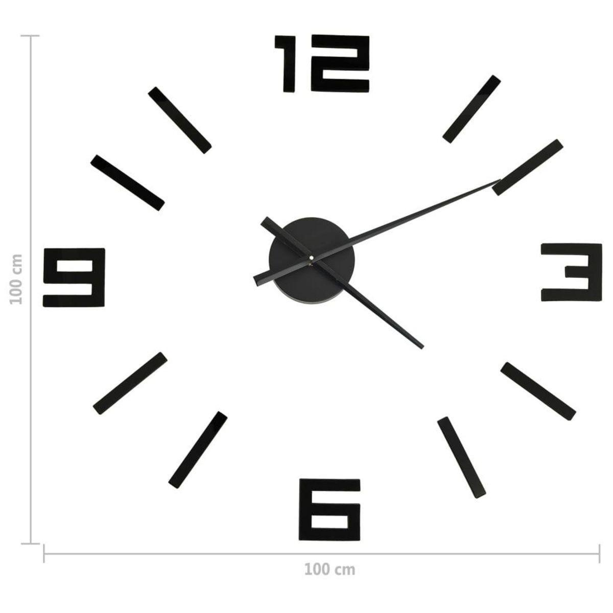 VIDAXL Horloge murale 3D Design moderne Noir 100 cm XXL