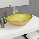 VIDAXL Lavabo Verre 50x37x14 cm Dore