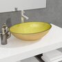 Voir la diapositive 1 : VIDAXL Lavabo Verre 50x37x14 cm Dore