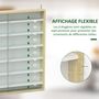 Voir la diapositive 5 : HOMCOM Vitrine murale 6 étagères réglables 2 portes coulissantes verre aspect bois clair blanc
