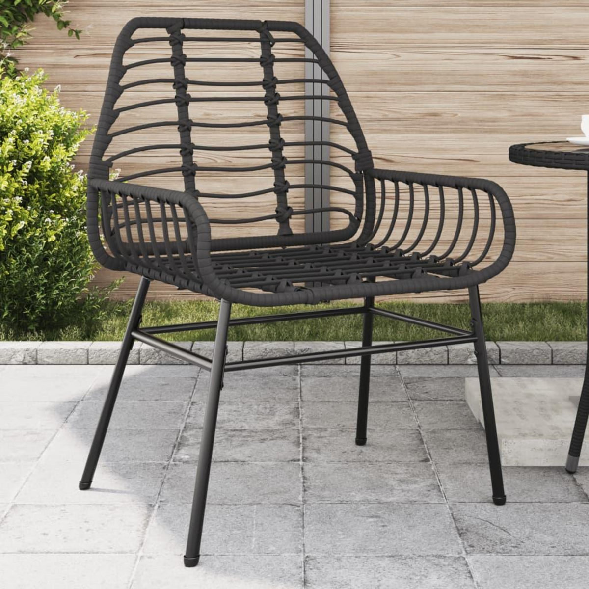 VIDAXL Chaises de jardin lot de 2 Noir Resine tressee